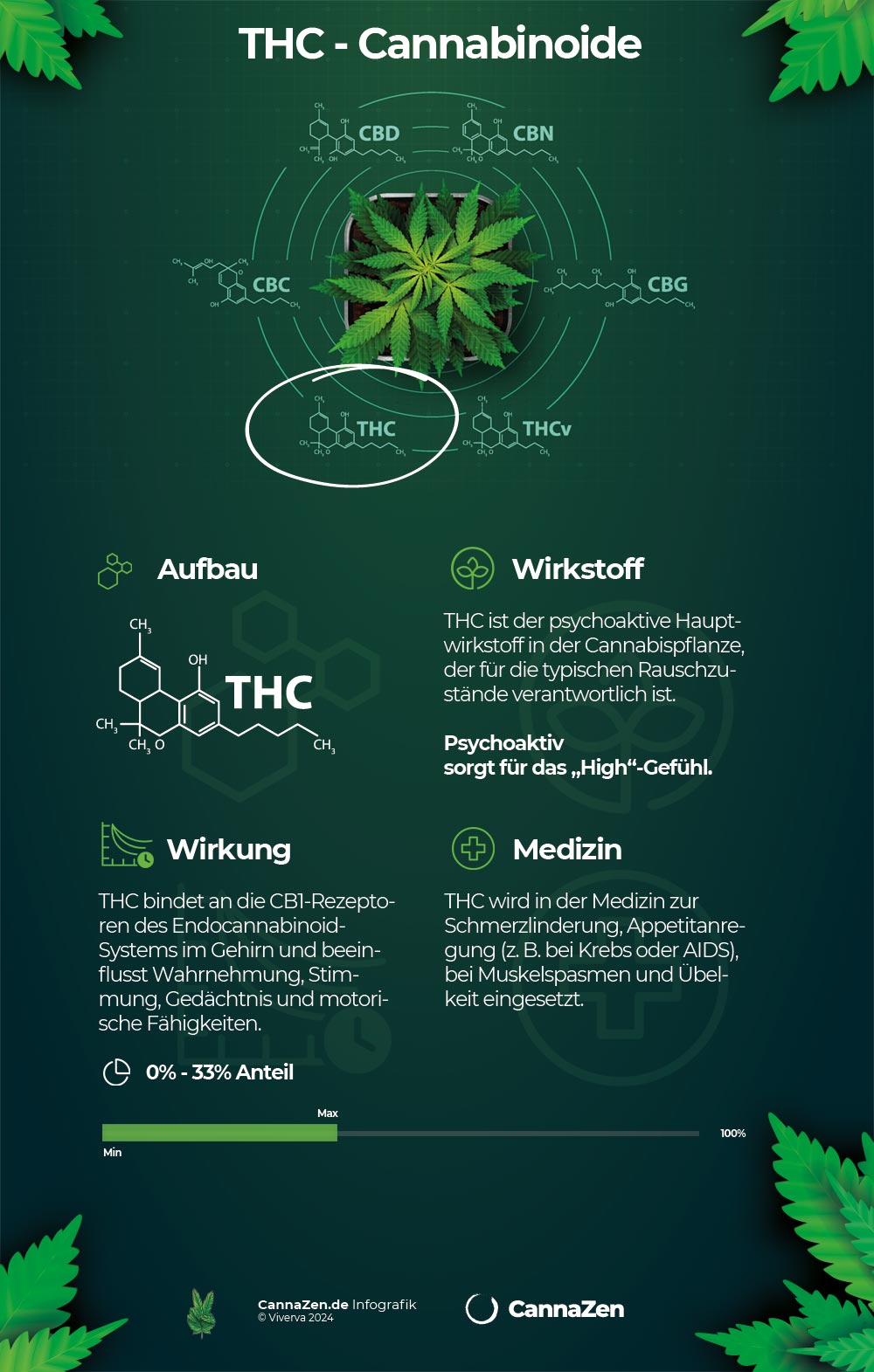 THC Cannabinoid Infografik